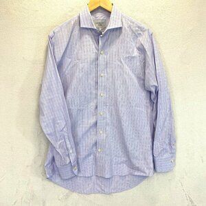 Ledbury Button Up Shirt Mens Medium M (tag: Large) Long Sleeve Purple Blue Plaid